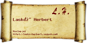 Laskó Herbert névjegykártya